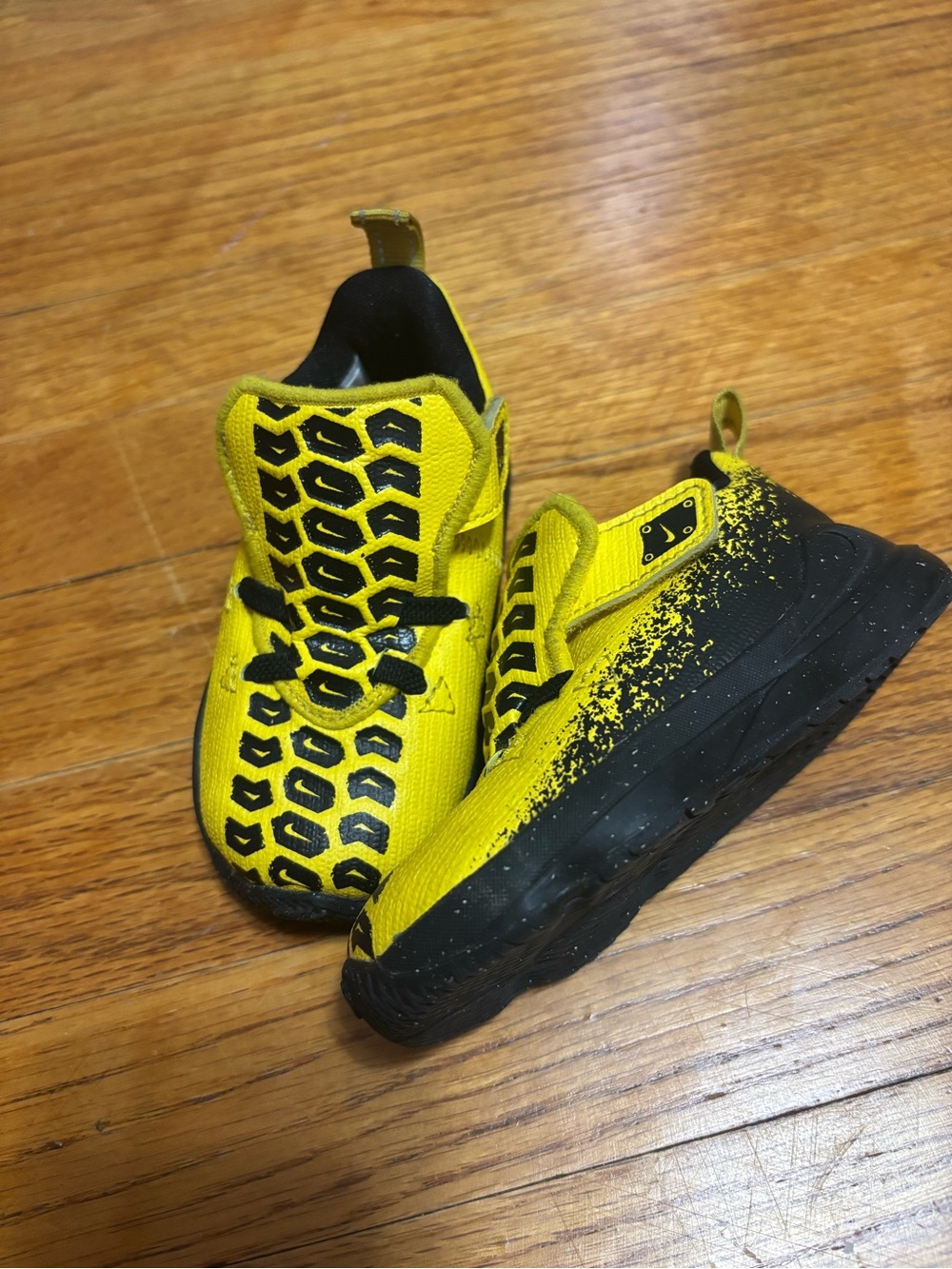 Kids Yellow and Black Athletic Sneakers